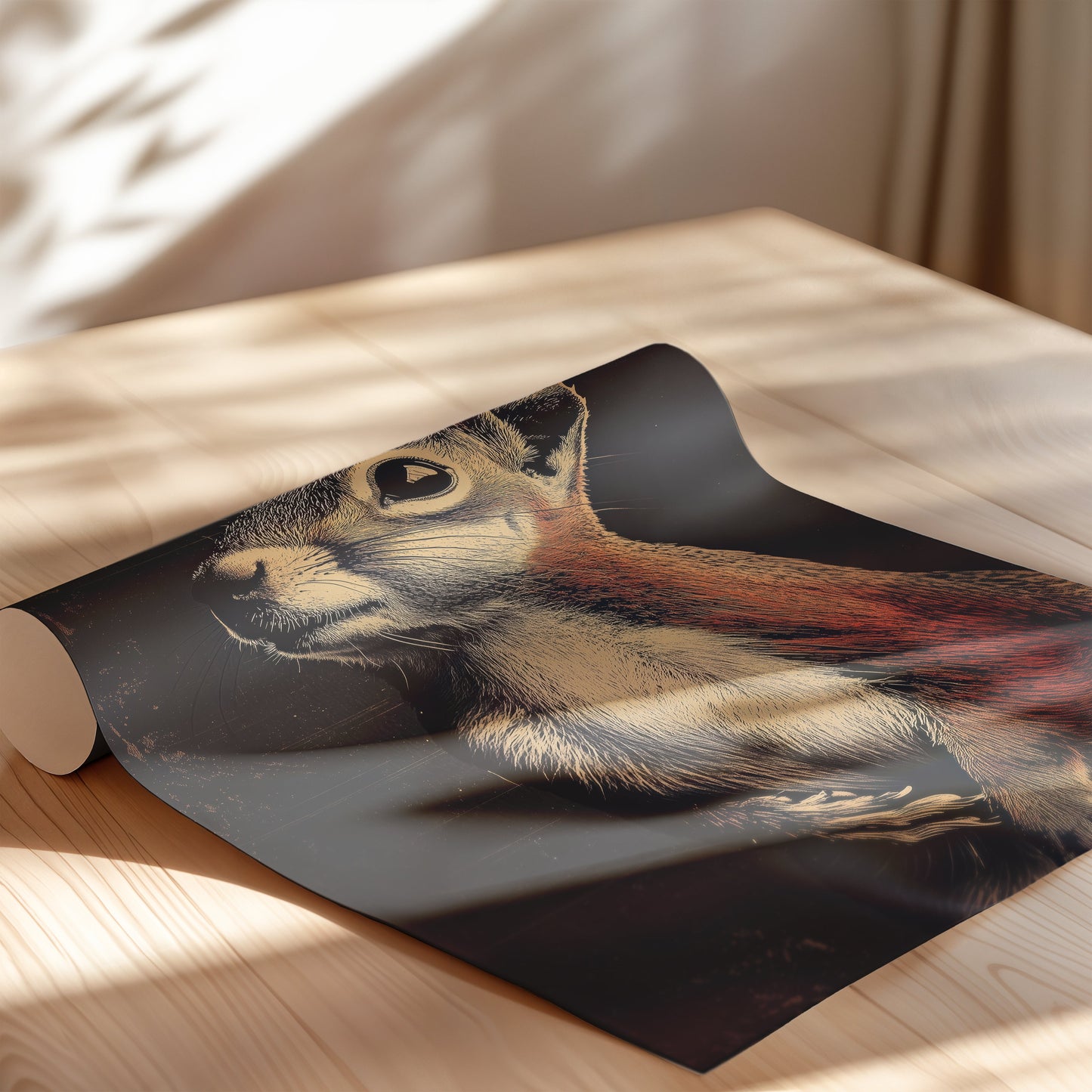 Vintage Squirrel Wall Art Print - 1920's Italian Poster Style