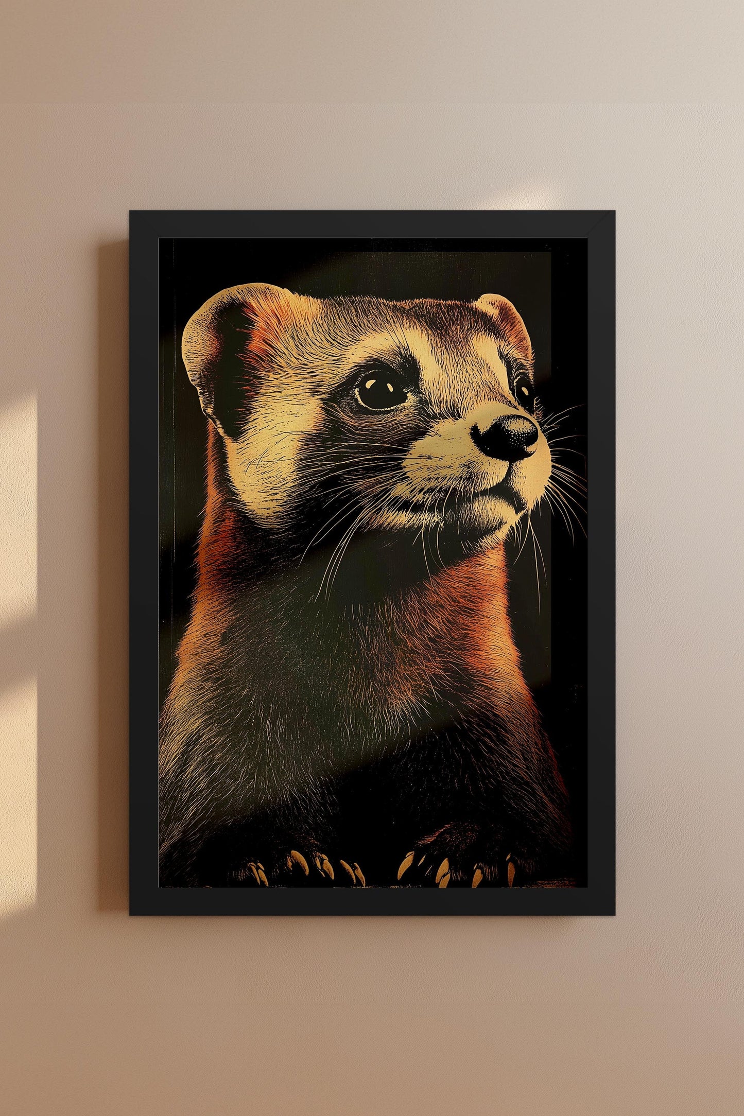 Vintage Ferret Wall Art Print - 1920's Italian Poster Style