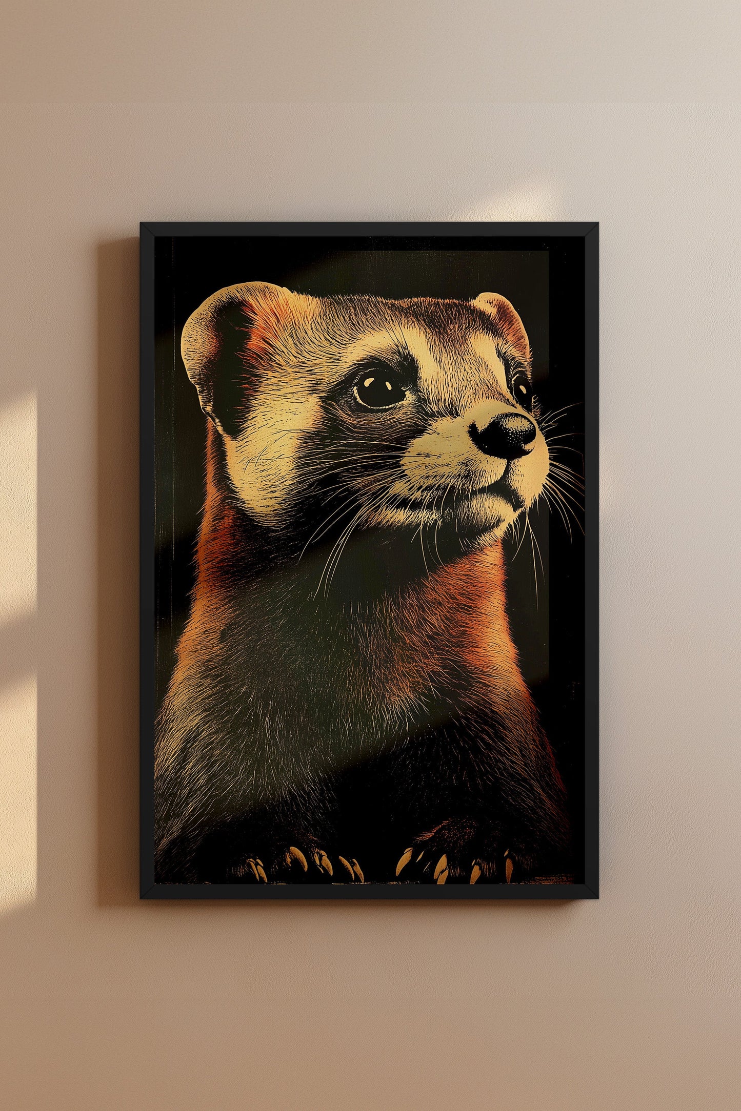 Vintage Ferret Wall Art Print - 1920's Italian Poster Style