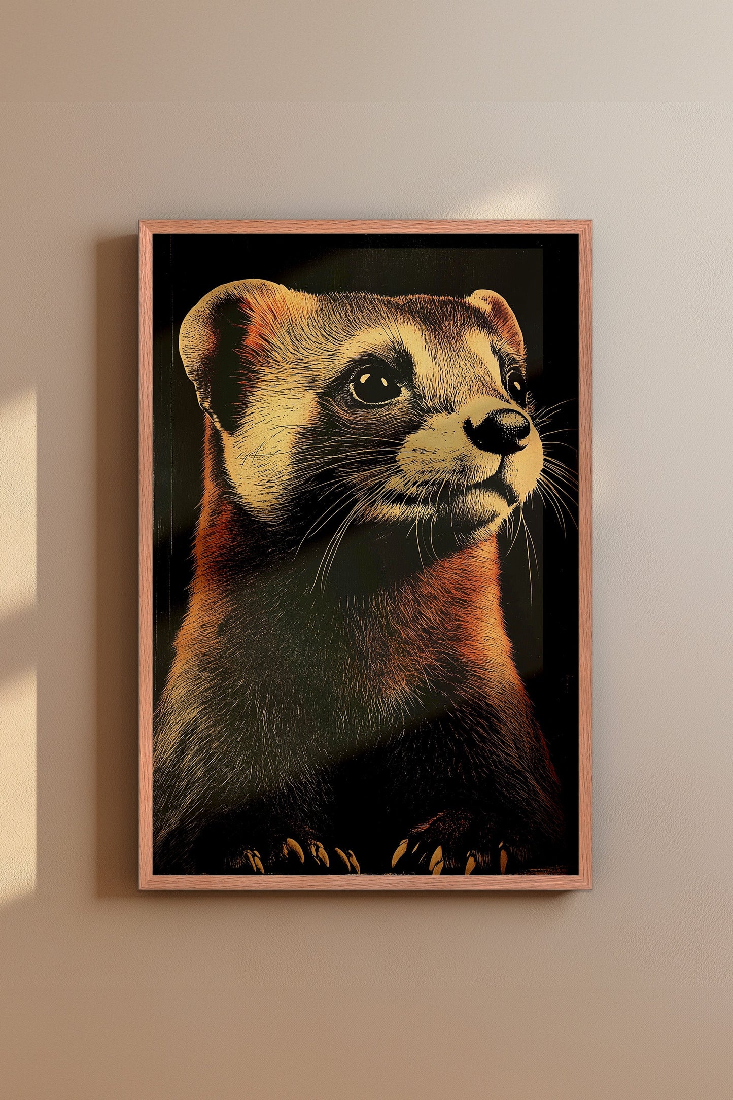 Vintage Ferret Wall Art Print - 1920's Italian Poster Style