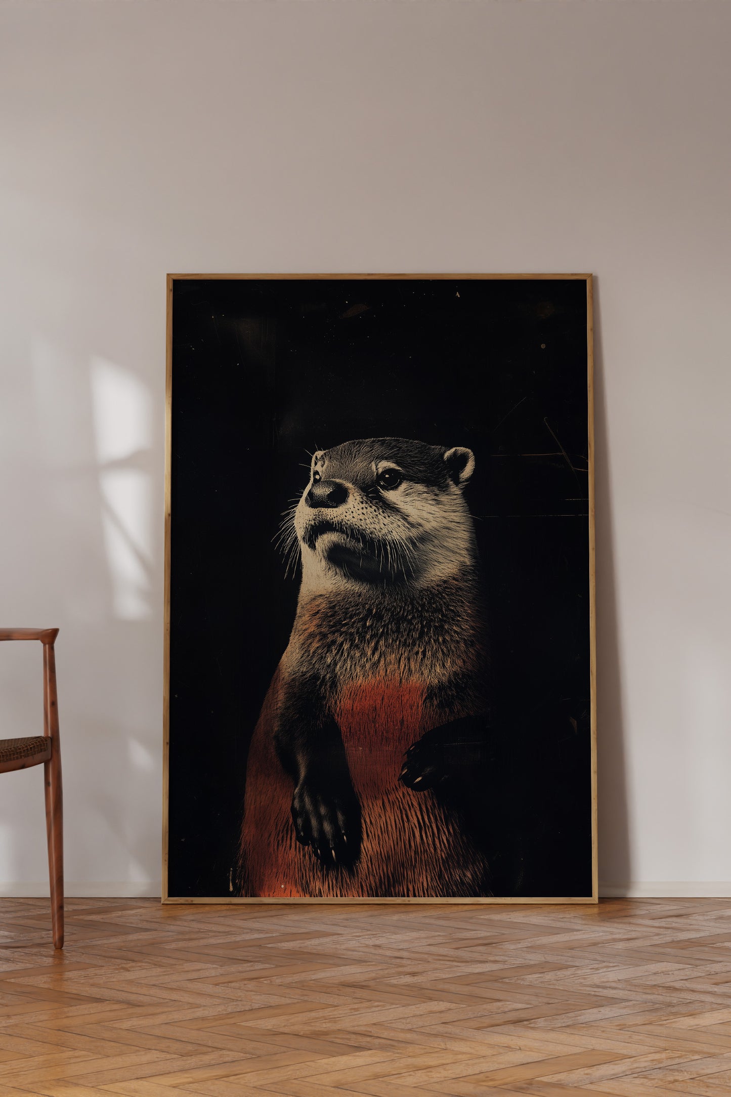 Vintage Otter Wall Art Print - 1920's Italian Poster Style