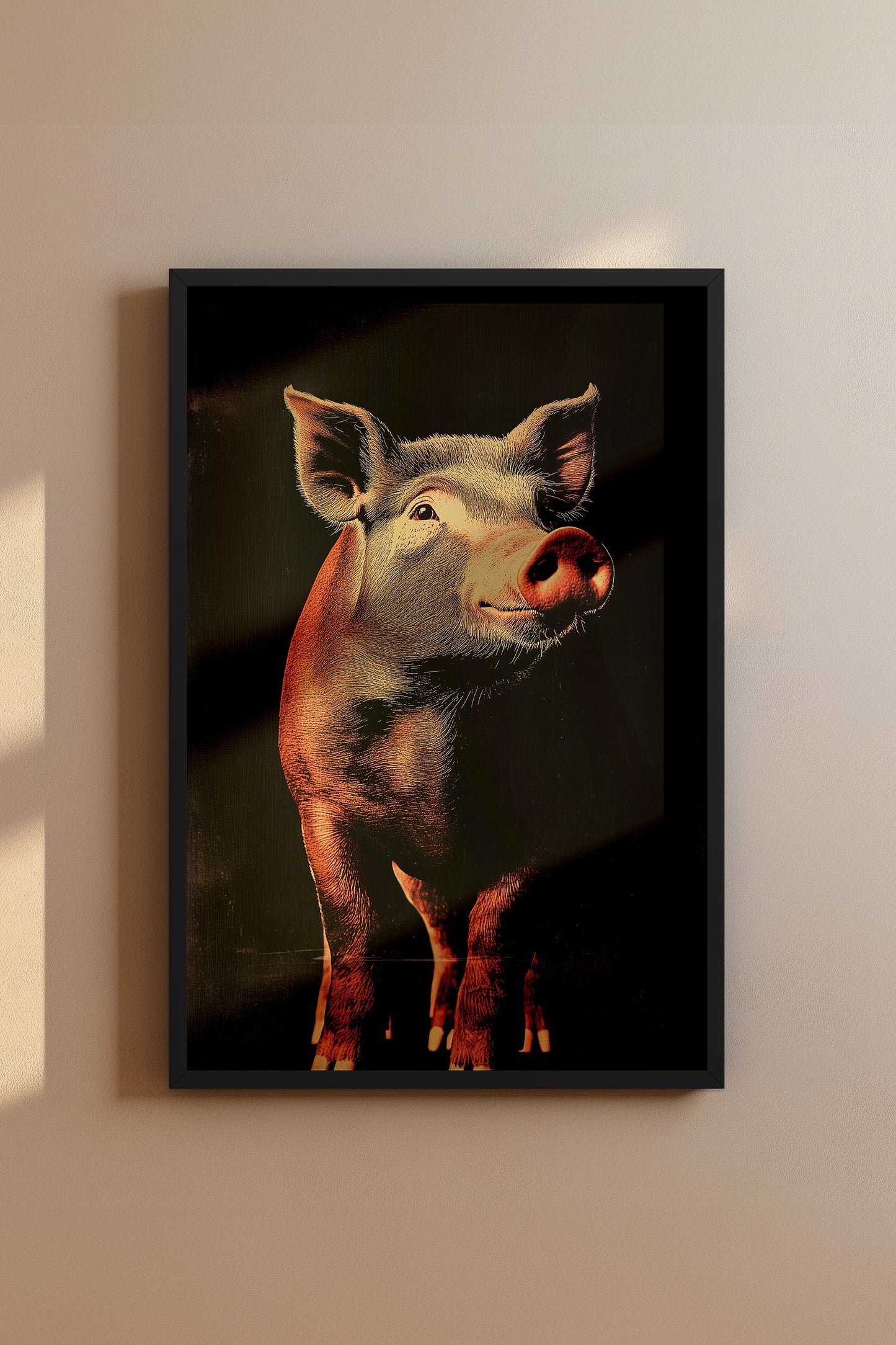 Vintage Pig Wall Art Print - 1920's Italian Poster Style