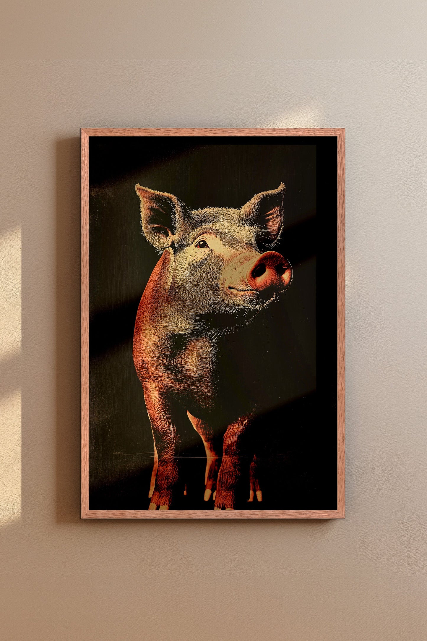 Vintage Pig Wall Art Print - 1920's Italian Poster Style