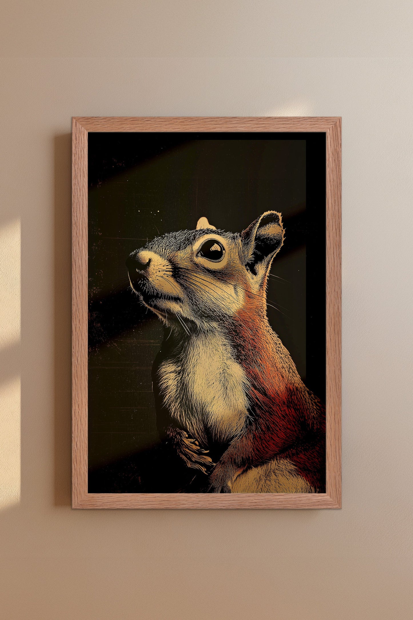Vintage Squirrel Wall Art Print - 1920's Italian Poster Style