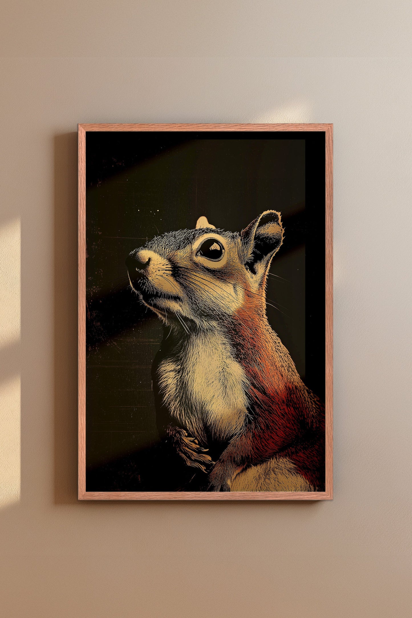 Vintage Squirrel Wall Art Print - 1920's Italian Poster Style