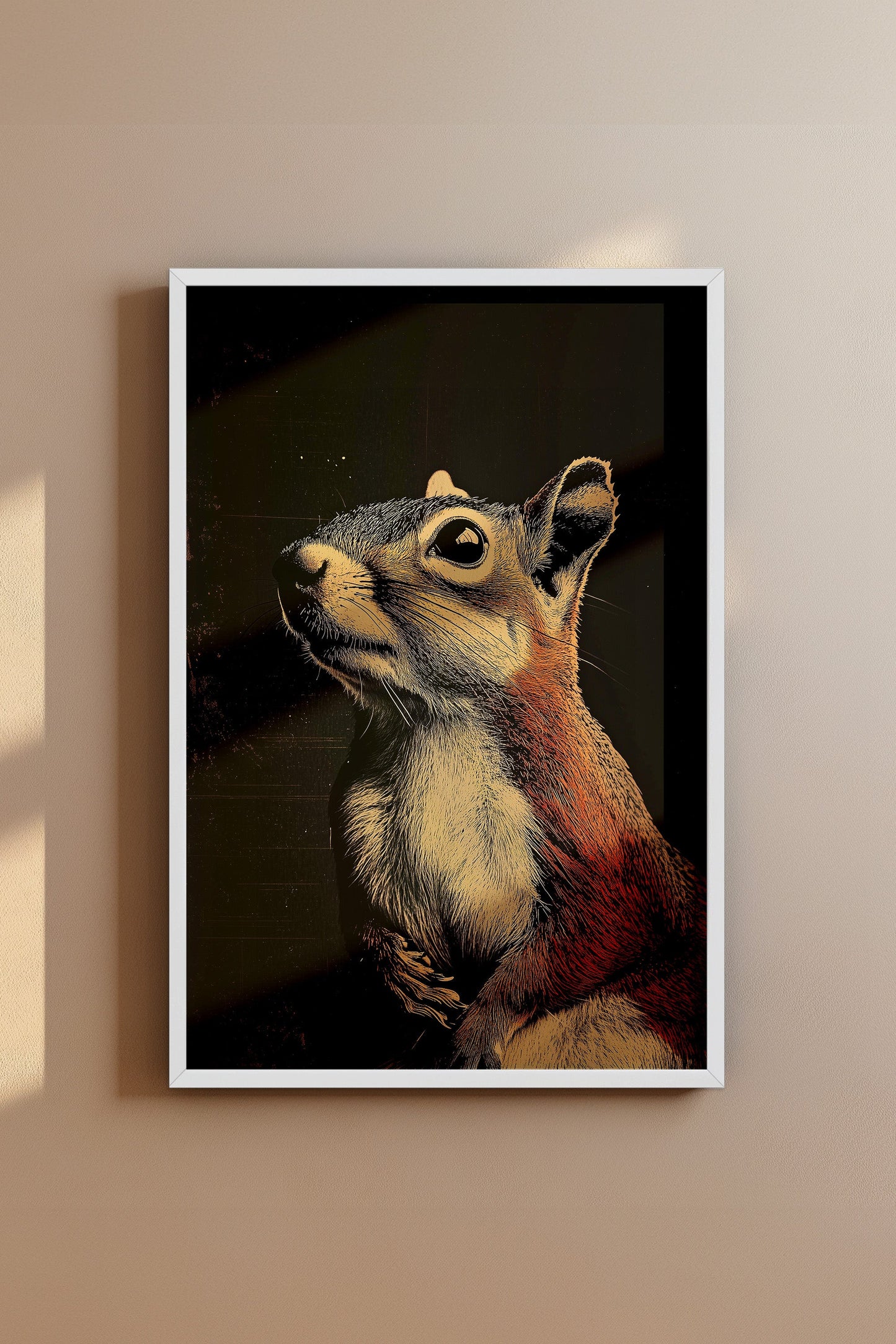 Vintage Squirrel Wall Art Print - 1920's Italian Poster Style