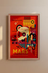 Visit Mars Travel Poster – Retro-Futuristic WPA-Style Space Exploration Vintage Print