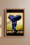 1930's WPA Era Visit The Zoo Vintage Elephant Poster