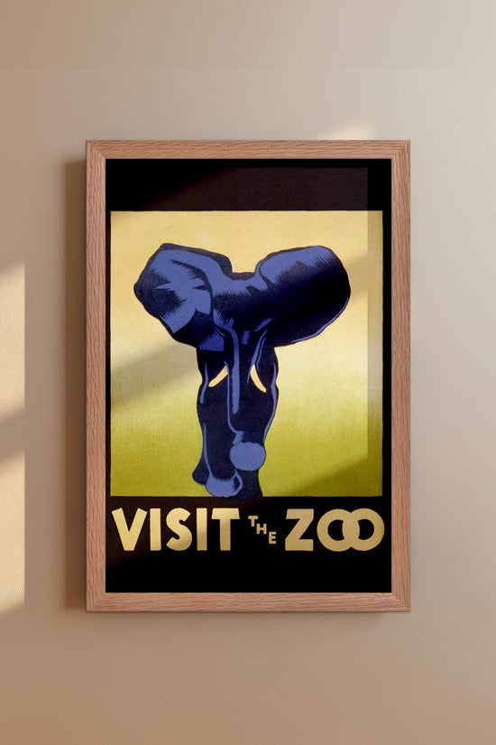 1930's WPA Era Visit The Zoo Vintage Elephant Poster