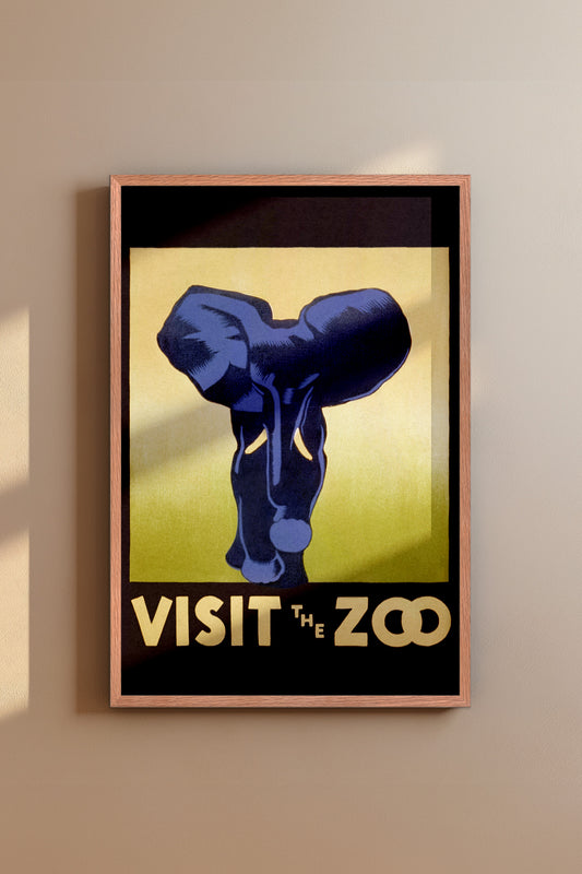 1930's WPA Era Visit The Zoo Vintage Elephant Poster