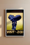 1930's WPA Era Visit The Zoo Vintage Elephant Poster