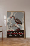 1930's WPA Era  Visit The Zoo Vintage Crane Poster