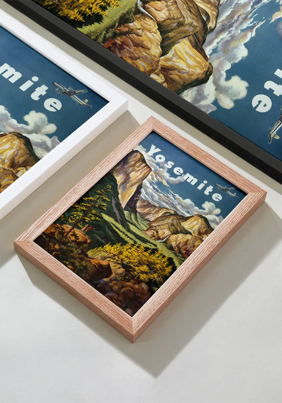 Vintage Yosemite National Park Travel Poster – Mid-Century Landscape Wall Art