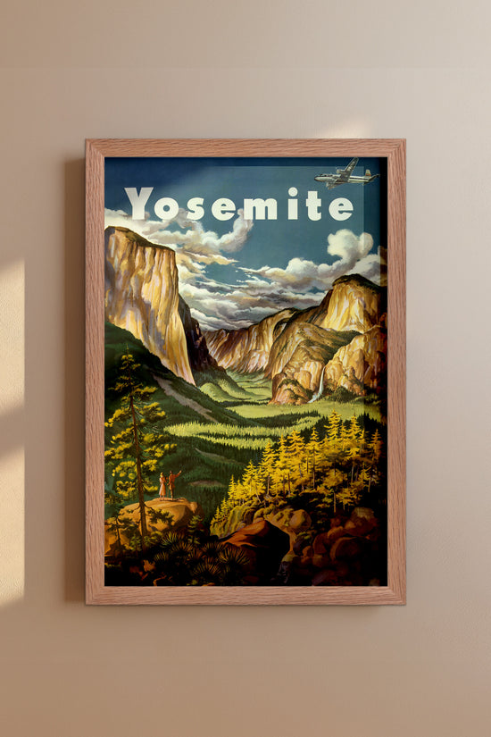 Vintage Yosemite National Park Travel Poster – Mid-Century Landscape Wall Art
