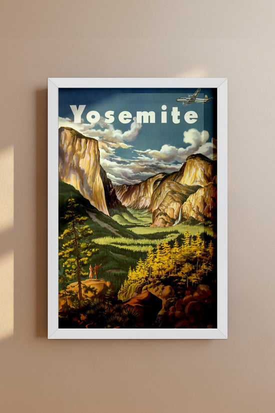 Vintage Yosemite National Park Travel Poster – Mid-Century Landscape Wall Art