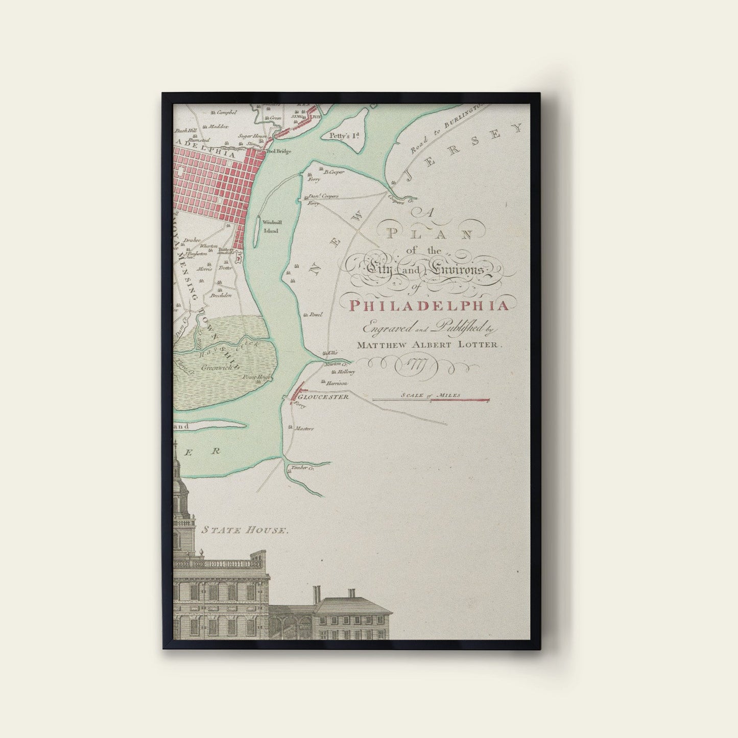 Philadelphia Map Print I
