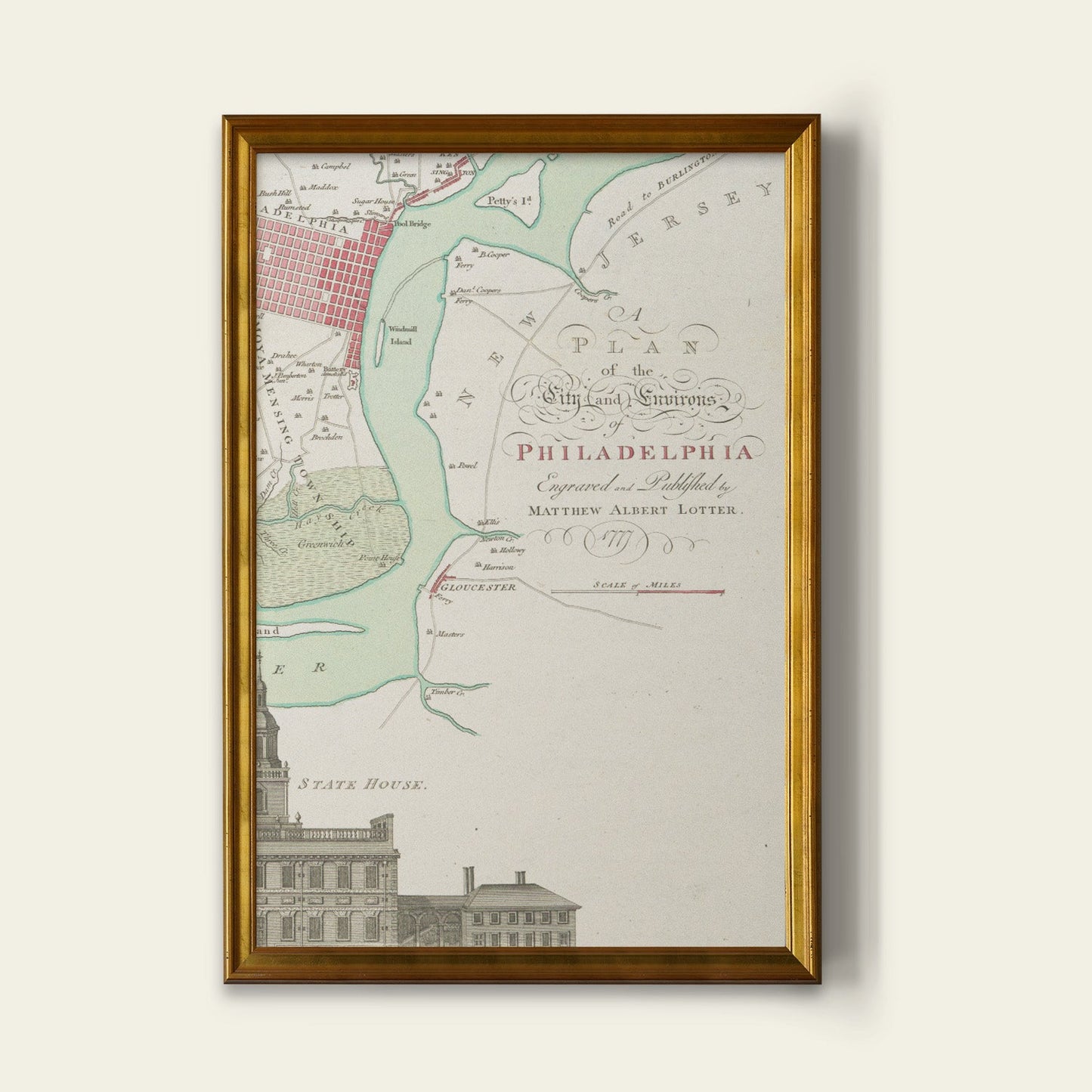 Philadelphia Map Print I