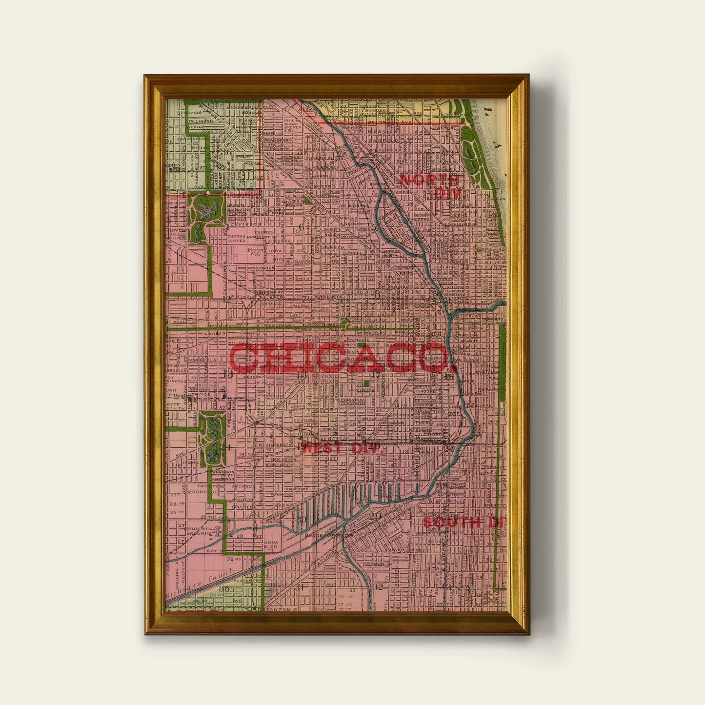 Chicago Map Print I