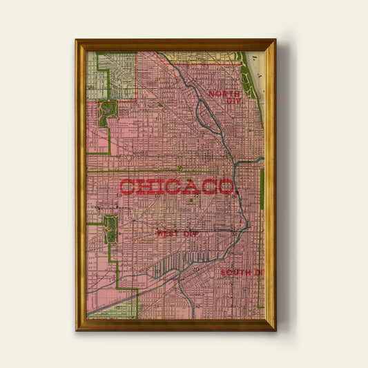Chicago Map Print I