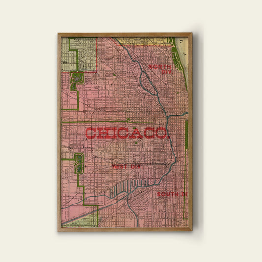 Chicago Map Print I