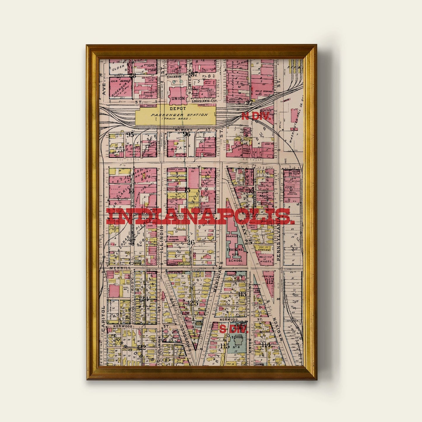 Indianapolis Map Print I