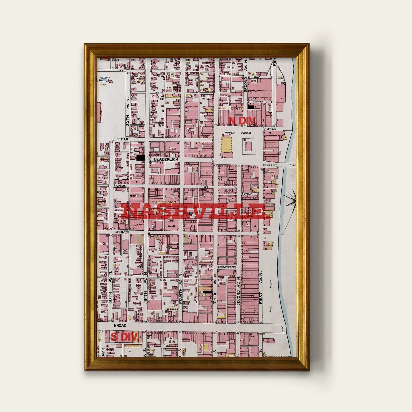 Nashville Map Print