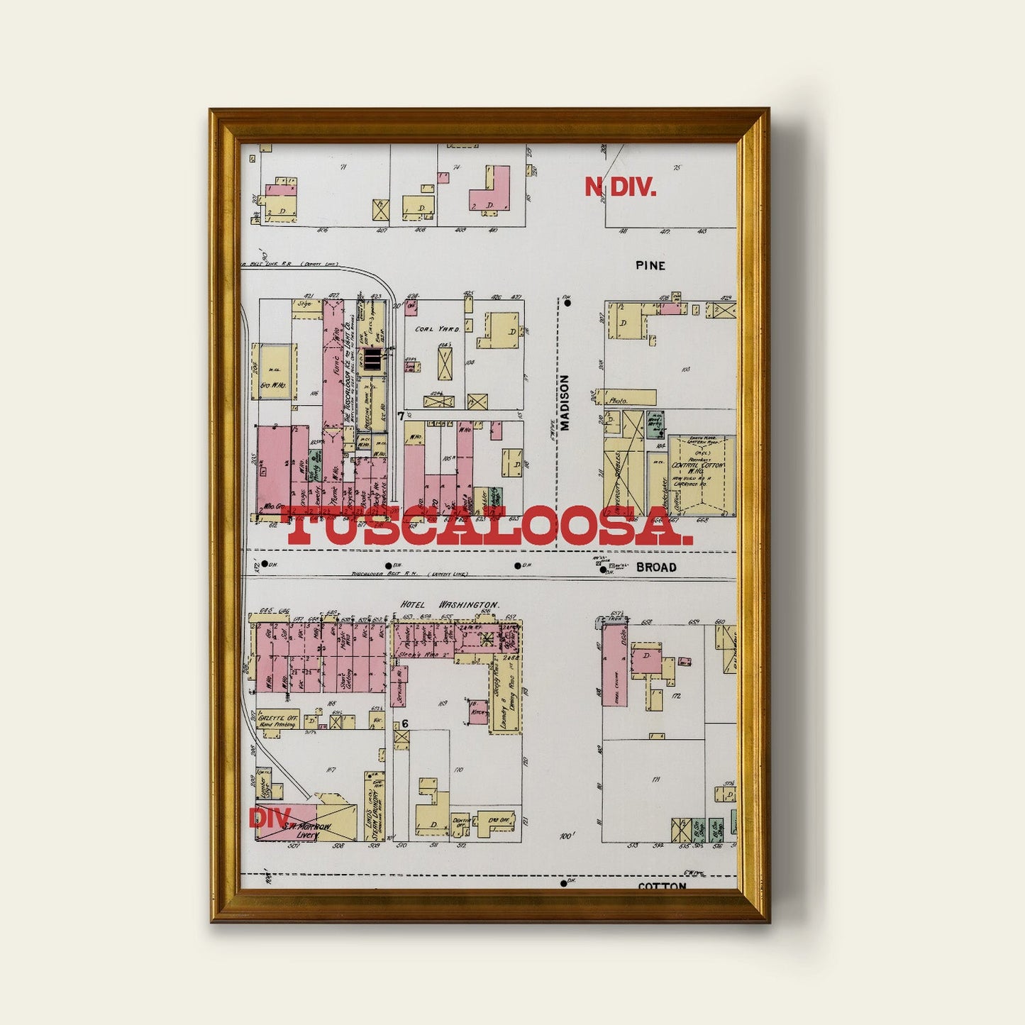 Tuscaloosa Map Print