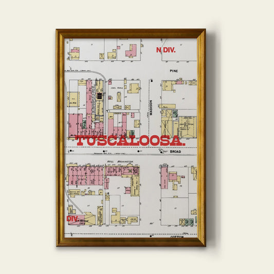 Tuscaloosa Map Print