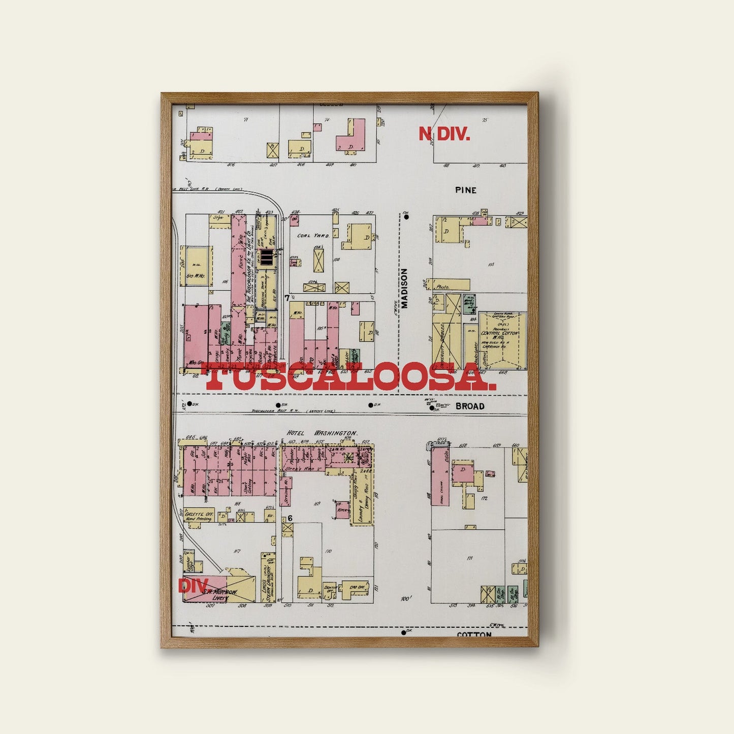 Tuscaloosa Map Print