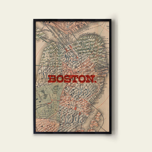 Boston Map Print II