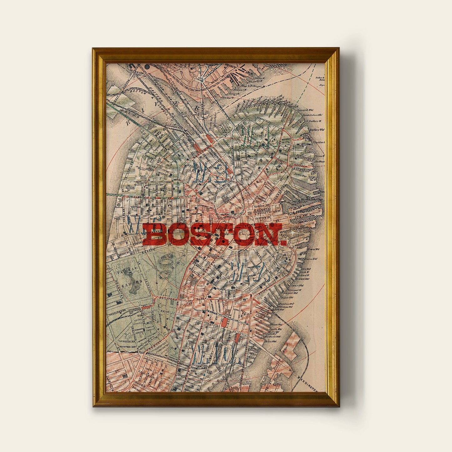Boston Map Print II