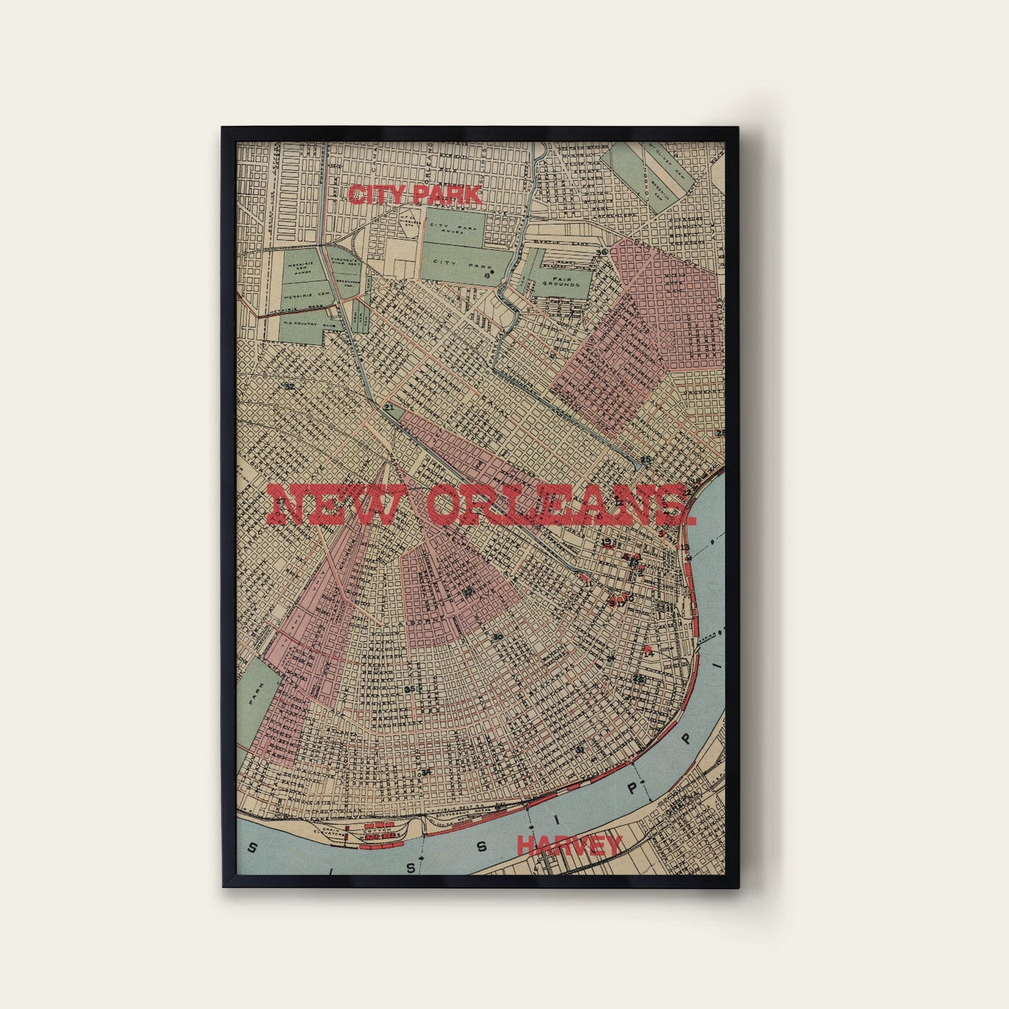 New Orleans Map Print