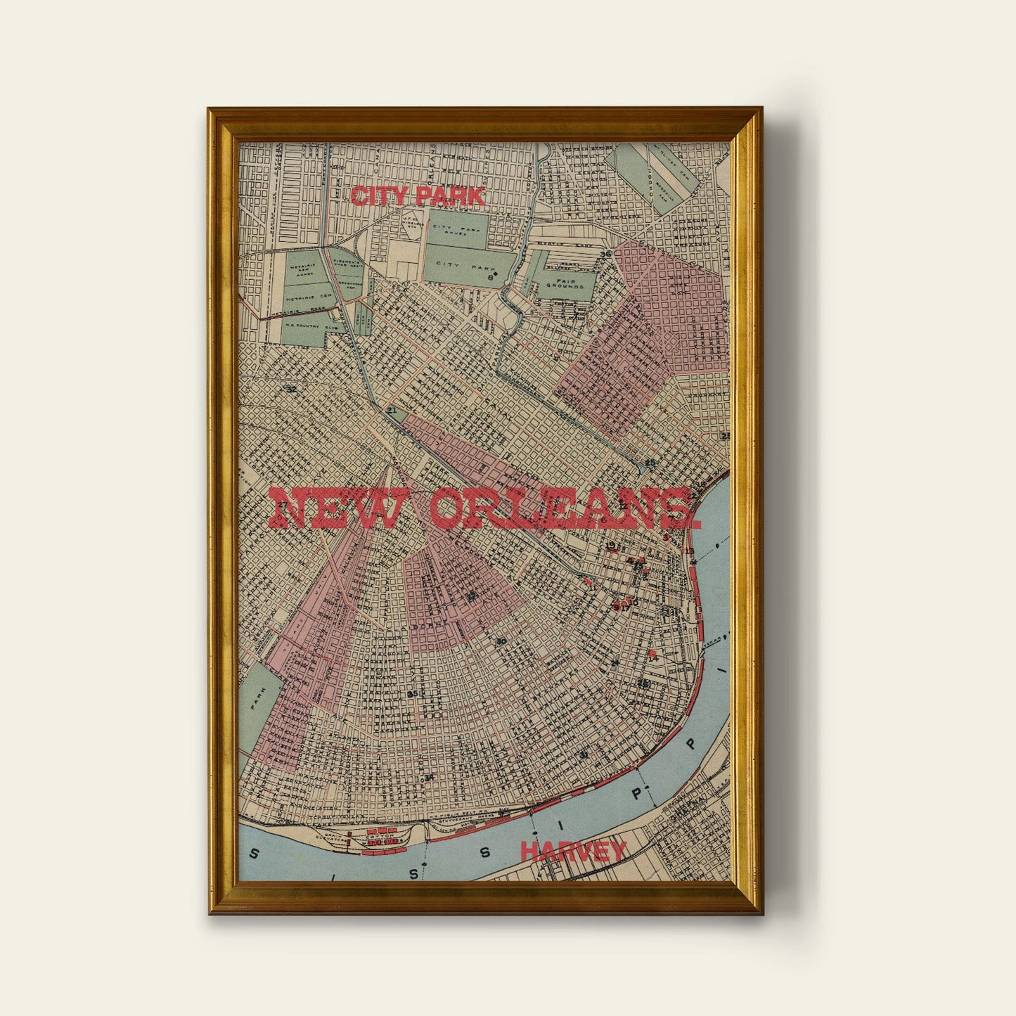 New Orleans Map Print
