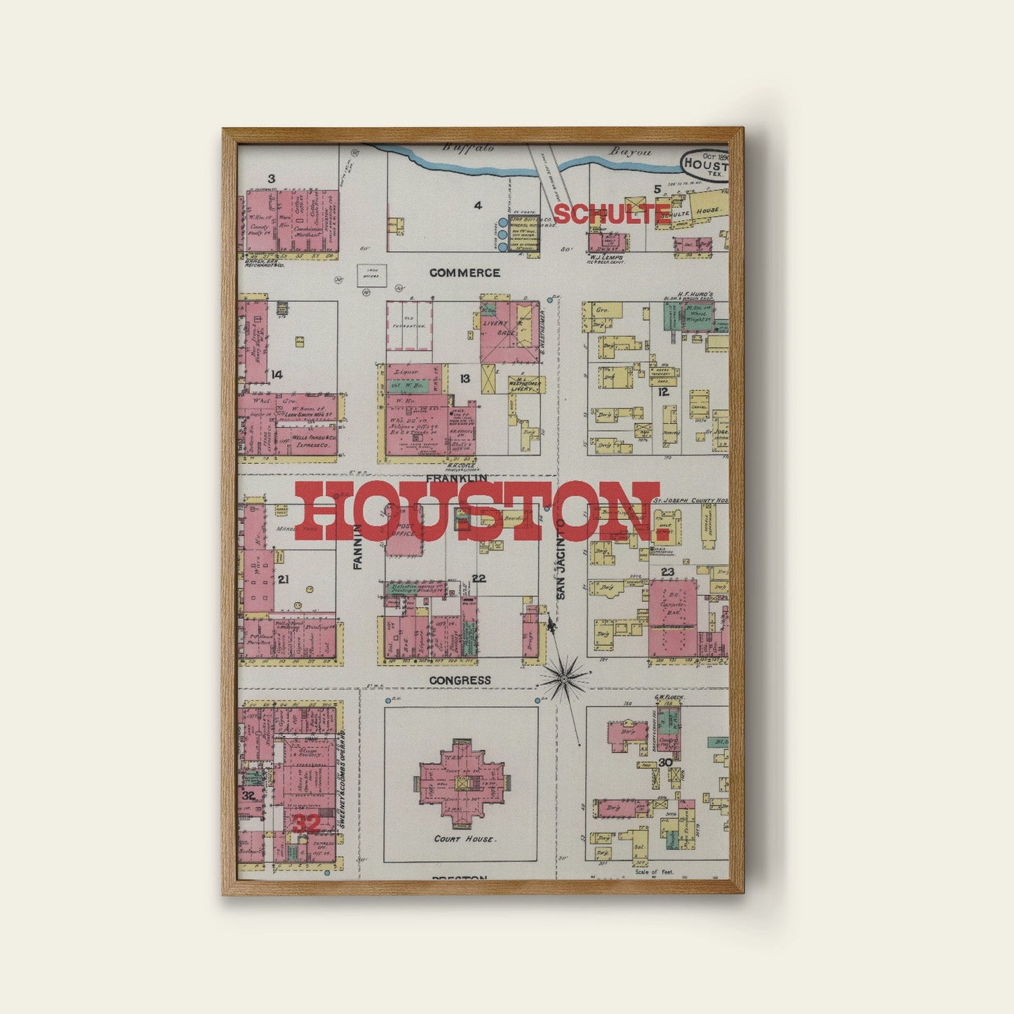 Houston Map Print I