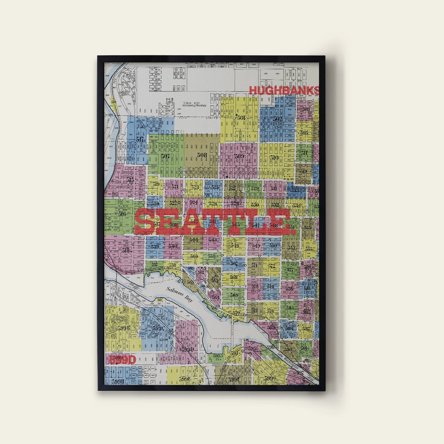 Seattle Map Print I