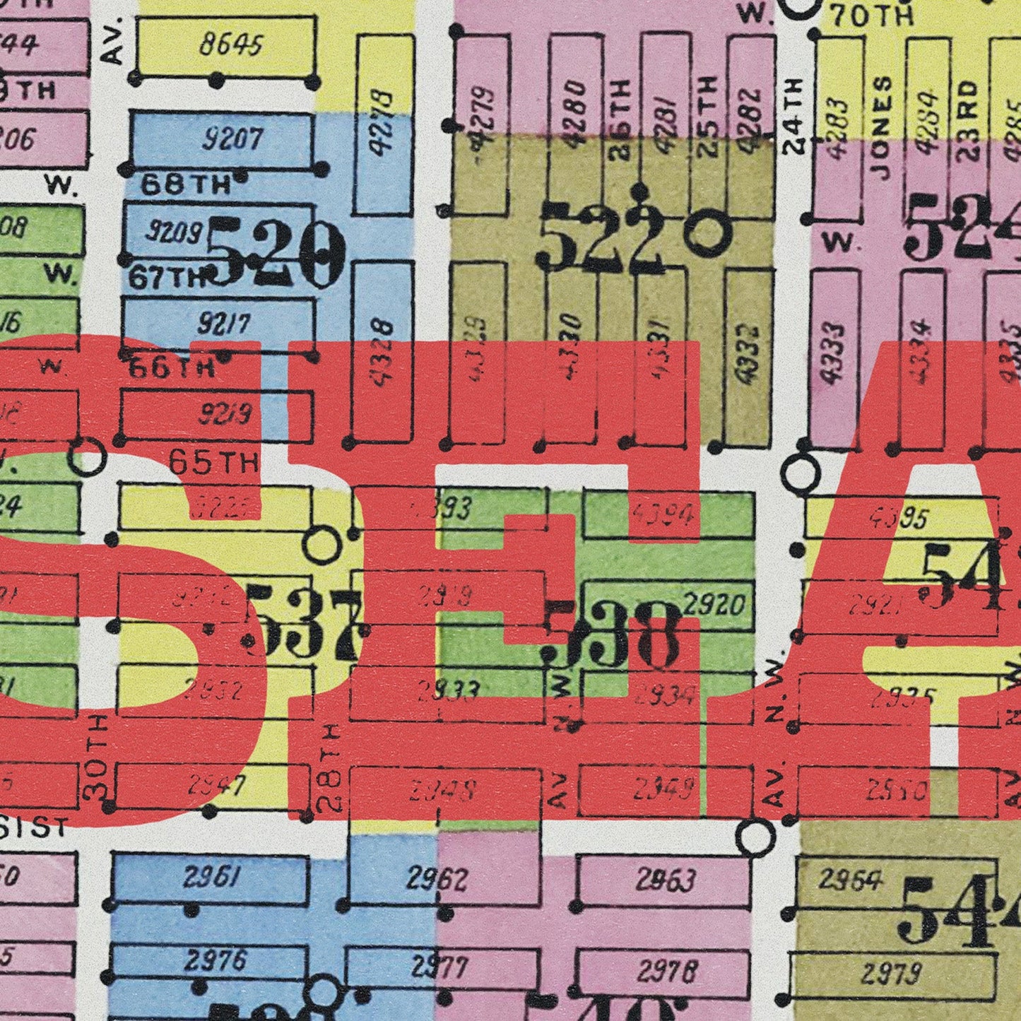 Seattle Map Print I