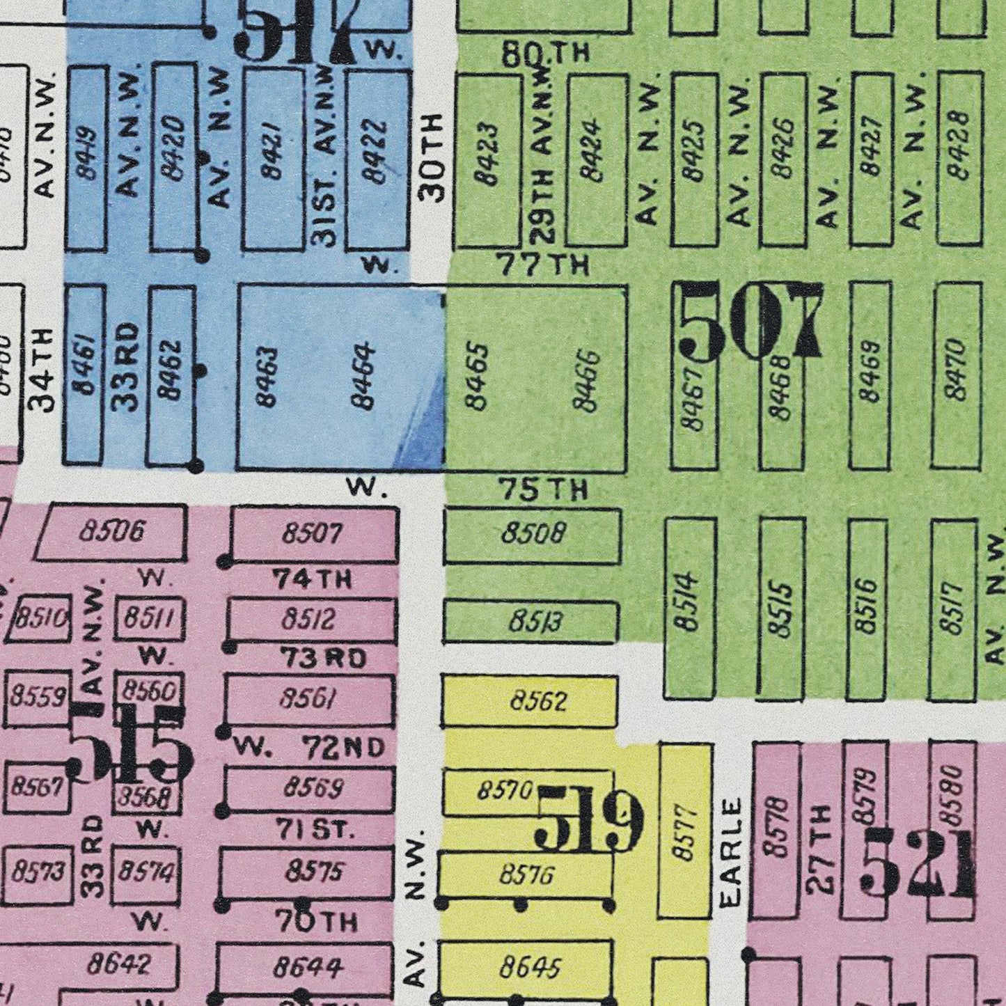 Seattle Map Print I