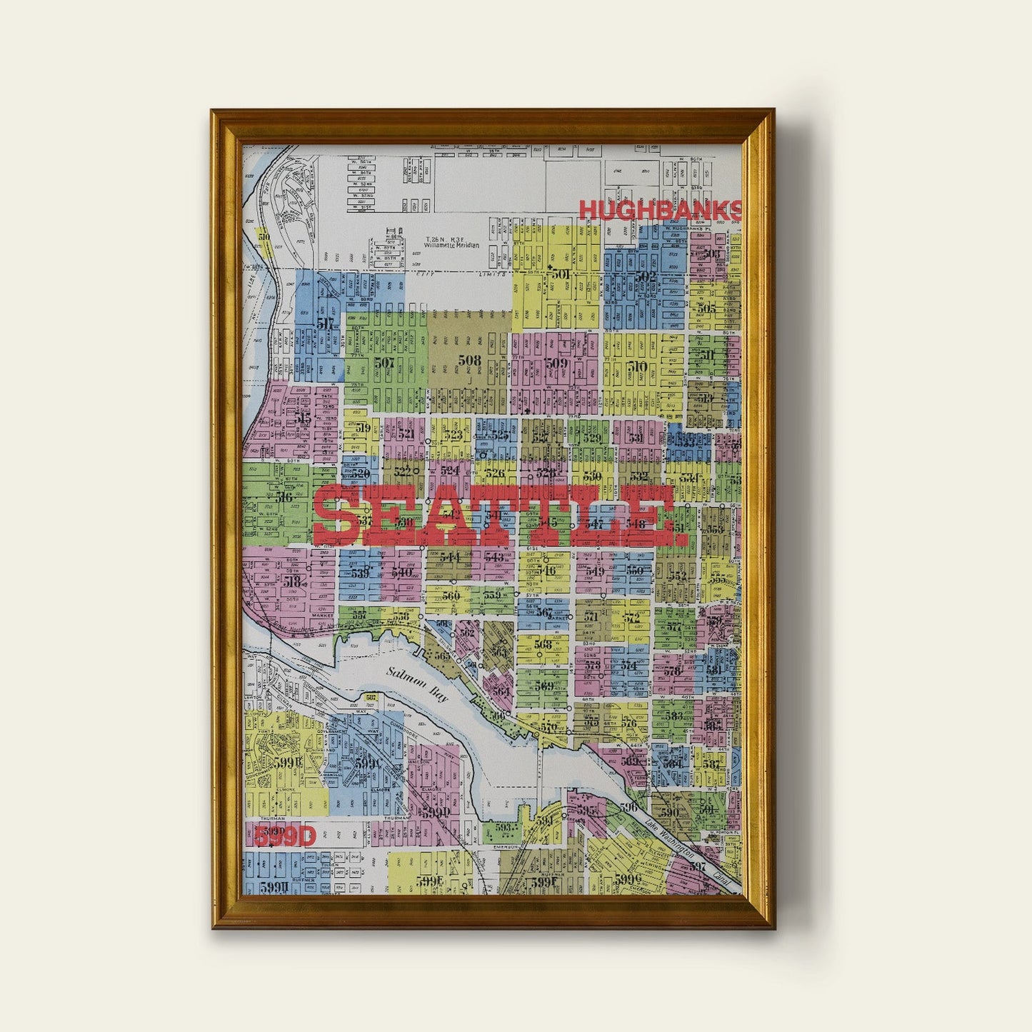 Seattle Map Print I