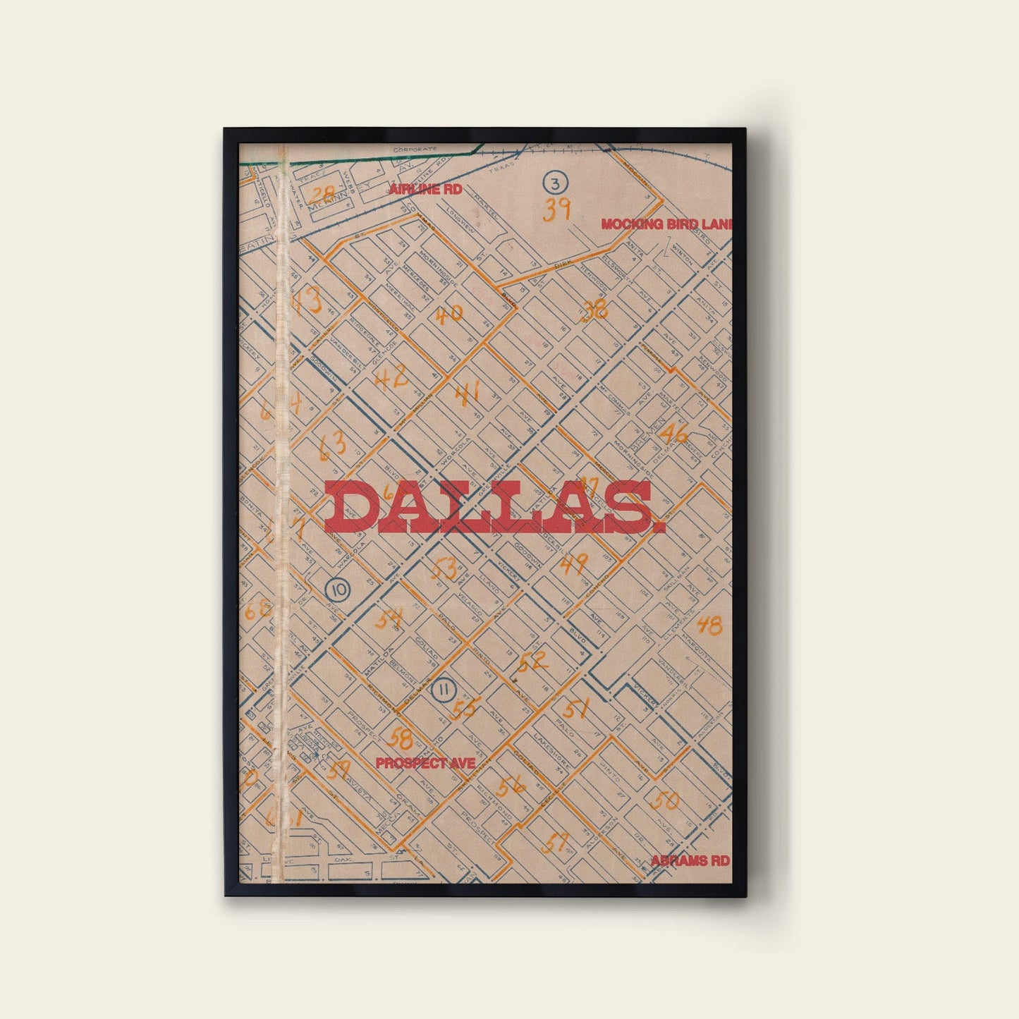 Dallas Map I Print