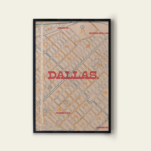 Dallas Map I Print