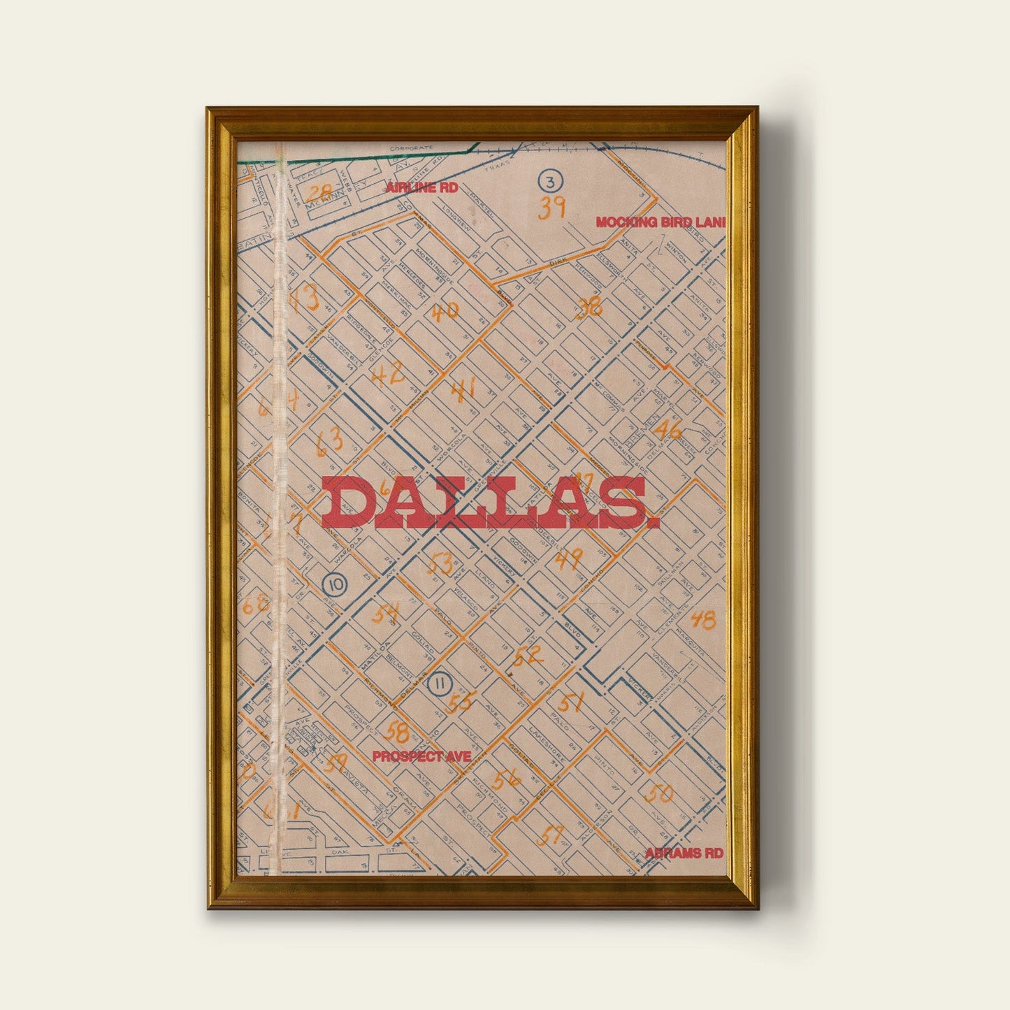 Dallas Map I Print