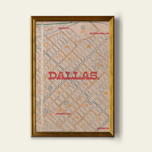 Dallas Map I Print